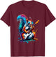Colorful Splash Art Squirrel Guitarist Electric Guitar T-Shirt - T-Shirt | Maroon