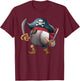 Baseball Pirate Ball Costume Funny Crossbones Skull Skeleton T-Shirt - T-Shirt | Maroon