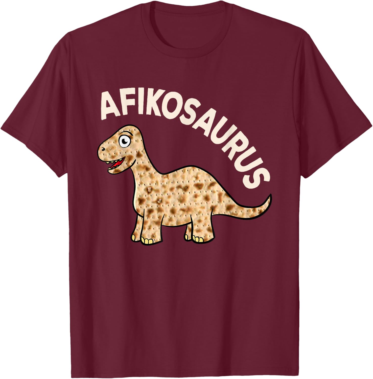 Dinosaur Afiko Hebrew Passover Jewish Funny T-Shirt - T-Shirt | Maroon