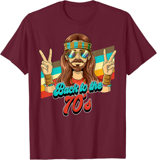 Back To The 70s , black T-Shirt - T-Shirt | Maroon