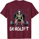 Deadlift Funny Halloween Skeleton Weight Lifting Workout T-Shirt - T-Shirt | Maroon