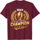 Funny Fantasy Football Champion 2024 Trophy T-Shirt - T-Shirt | Maroon