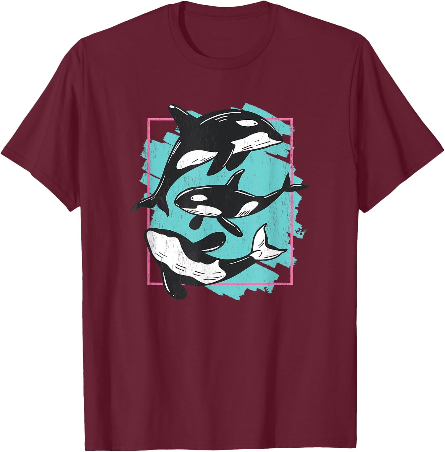 Save The Ocean Orca Whale Sea Life Friends graphic T-Shirt - T-Shirt | Maroon