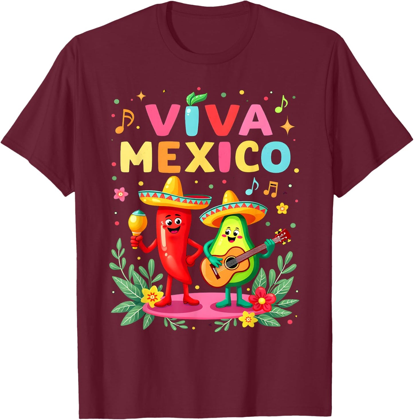 Viva Mexico Mexican Independence Day Kids Dance Mexican T-Shirt - T-Shirt | Maroon