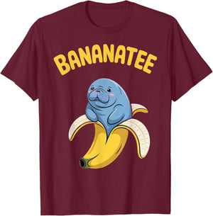 Bananatee Banana Manatees Sea Animal Sea Cow Manatee T-Shirt - T-Shirt | Maroon