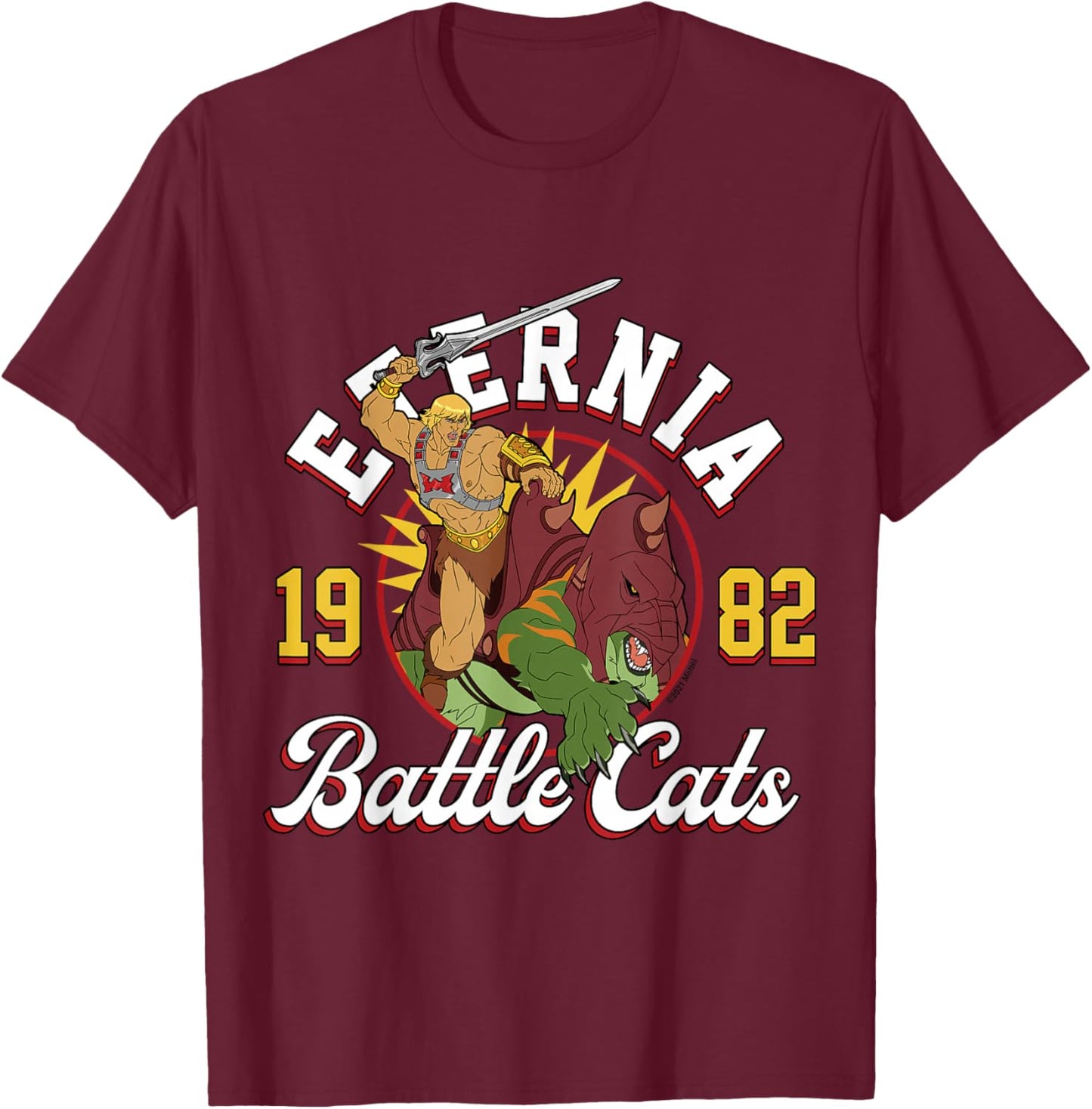 The Masters of the Universe - Eternia Battle Cats 1982 , black T-Shirt - T-Shirt | Maroon