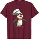 Penguin Chef - Penguin Kawaii T-Shirt - T-Shirt | Maroon
