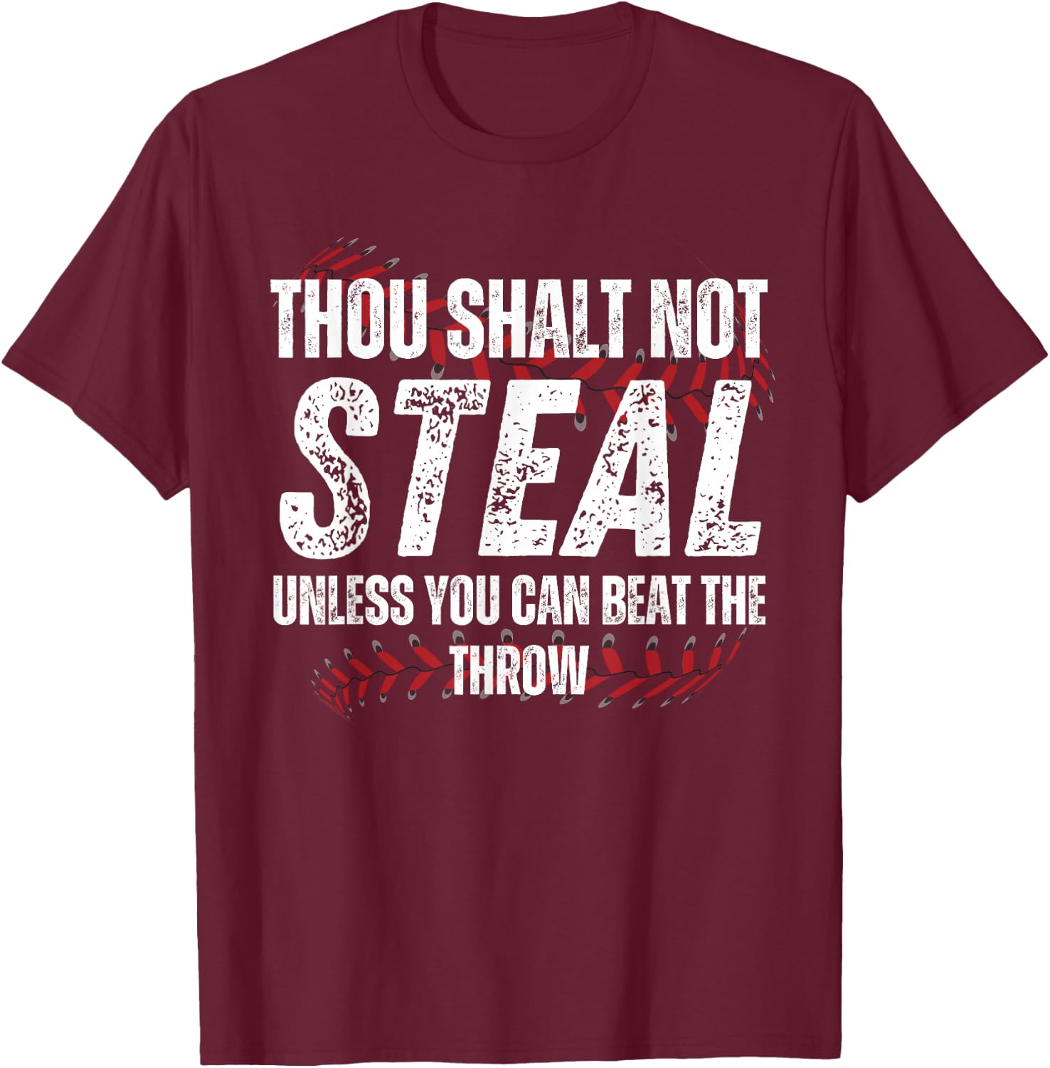 Baseball Coach Baseball Gifts Thou Shall Not Steal T-Shirt - T-Shirt | Maroon