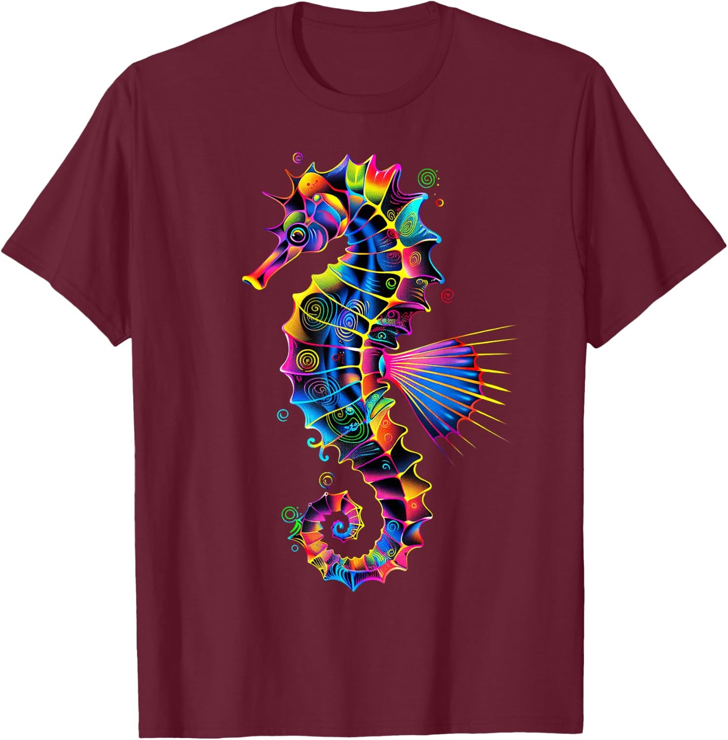 Seahorse Pop Art Colourful Aquarist Ocean Cute Seahorse T-Shirt - T-Shirt | Maroon