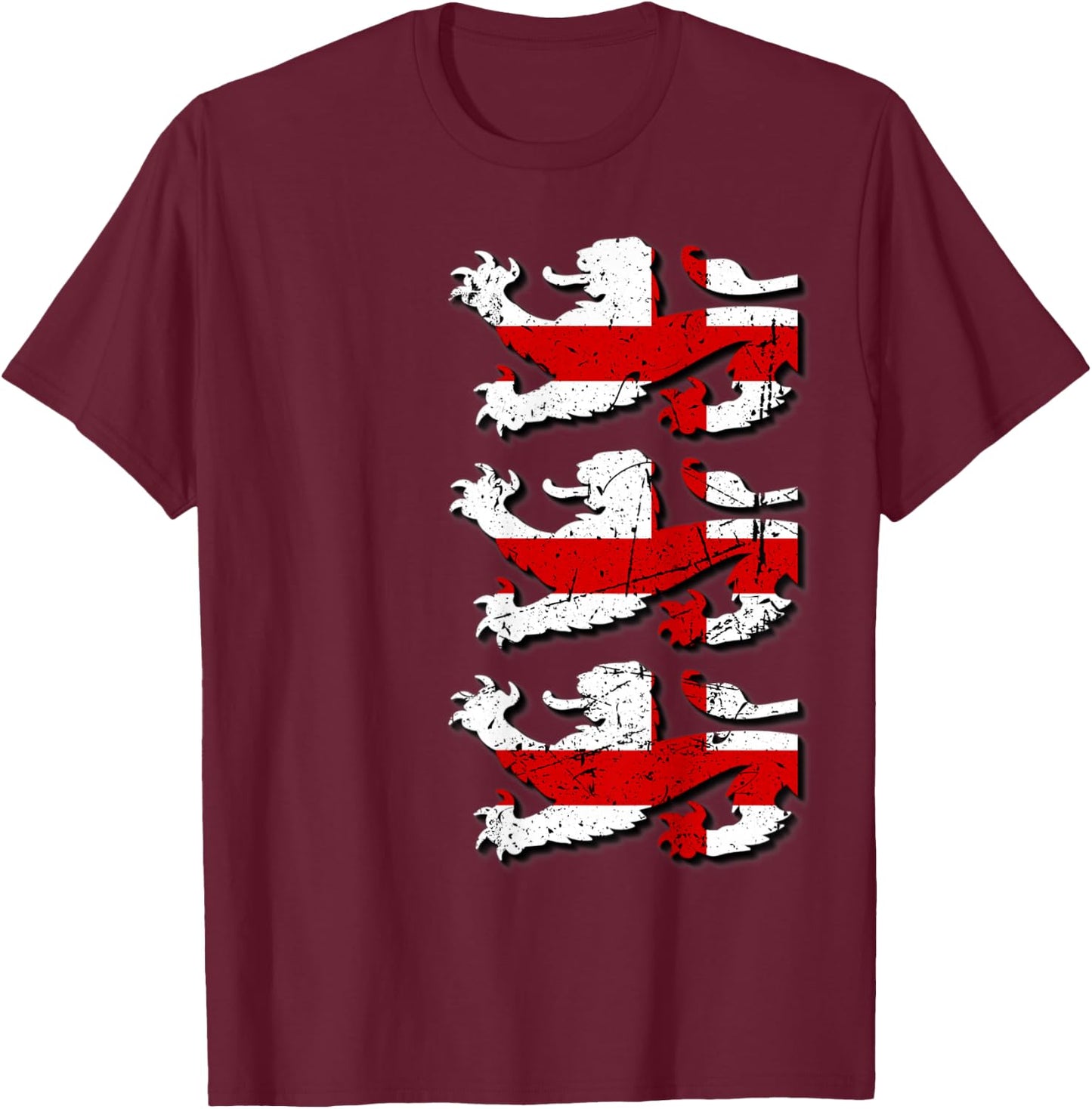 3 Lions Flag T-Shirt - T-Shirt | Maroon