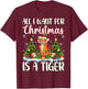 I Want For Christmas Is A Tiger Xmas Tree Lights T-Shirt - T-Shirt | Maroon