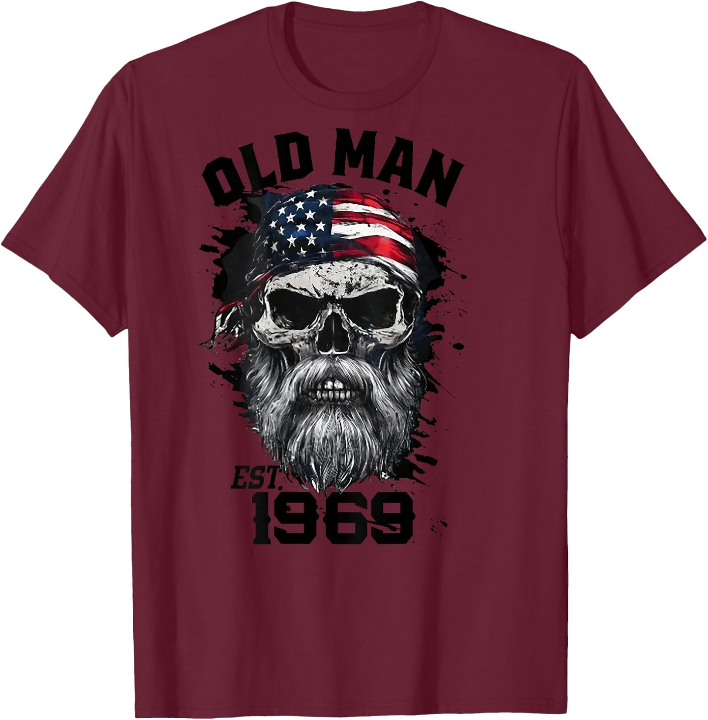 1969 Old Man (on back) T-Shirt - T-Shirt | Maroon