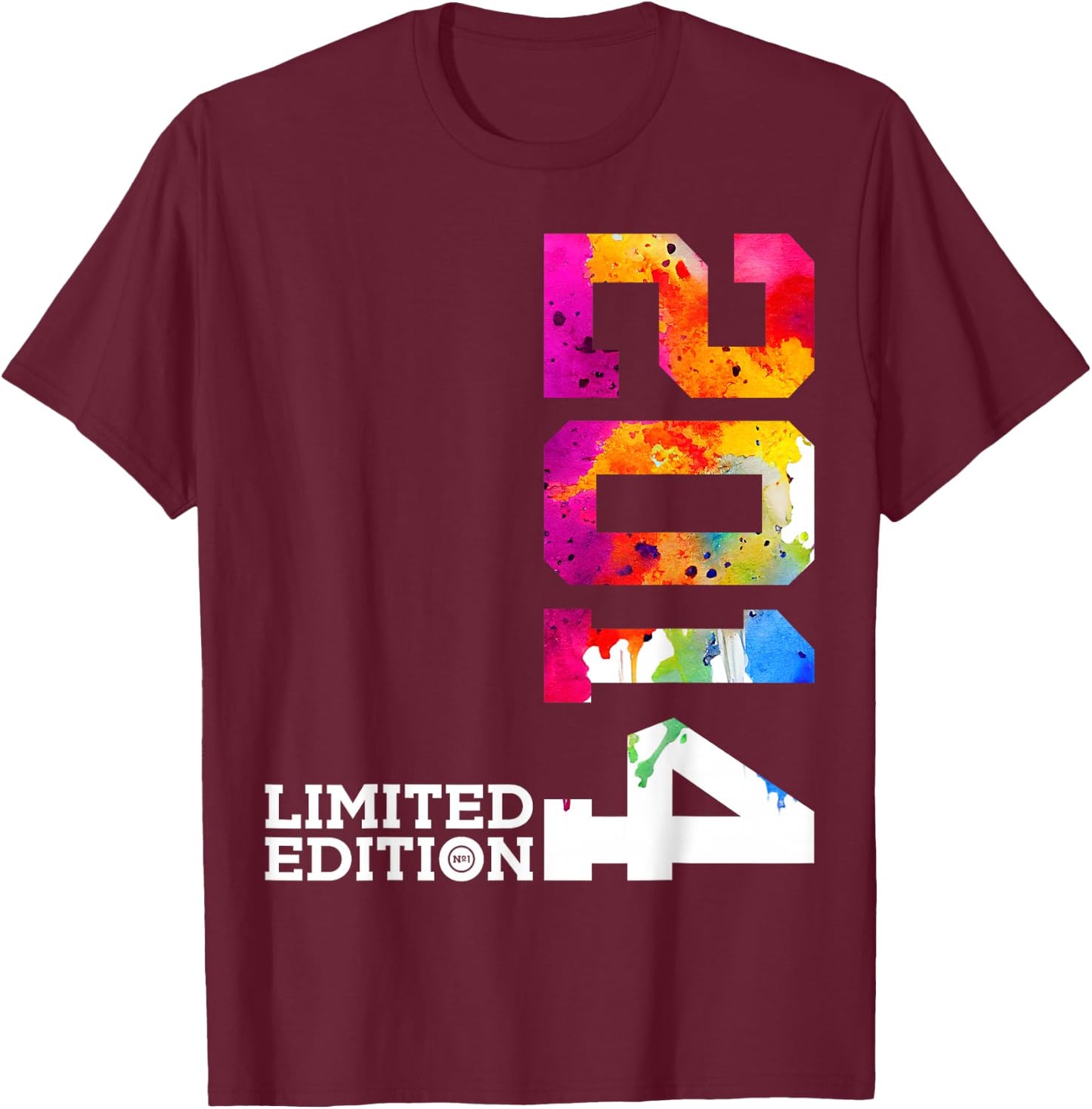 10 YEARS 10TH BIRTHDAY LIMITED EDITION 2014 , black T-Shirt - T-Shirt | Maroon