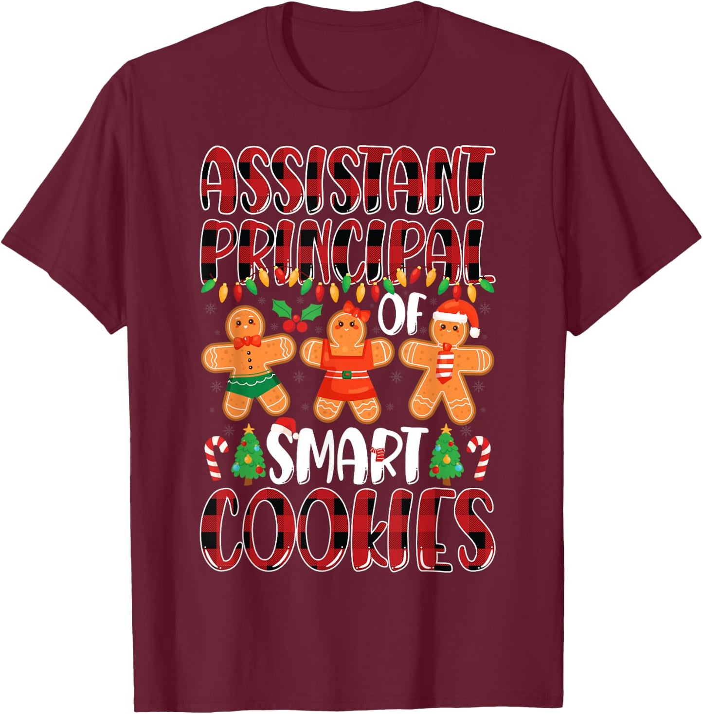 Assistant Principal Of Smart Cookies Xmas Party Christmas T-Shirt - T-Shirt | Maroon