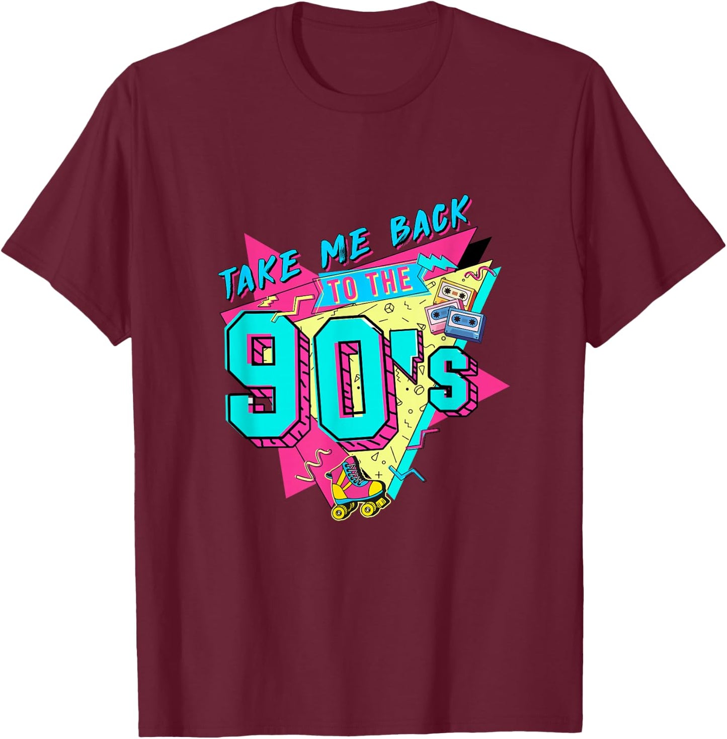 Bring Me Back to the 90s Made in the 90s 1990s Generation 90s , black T-Shirt - T-Shirt | Maroon