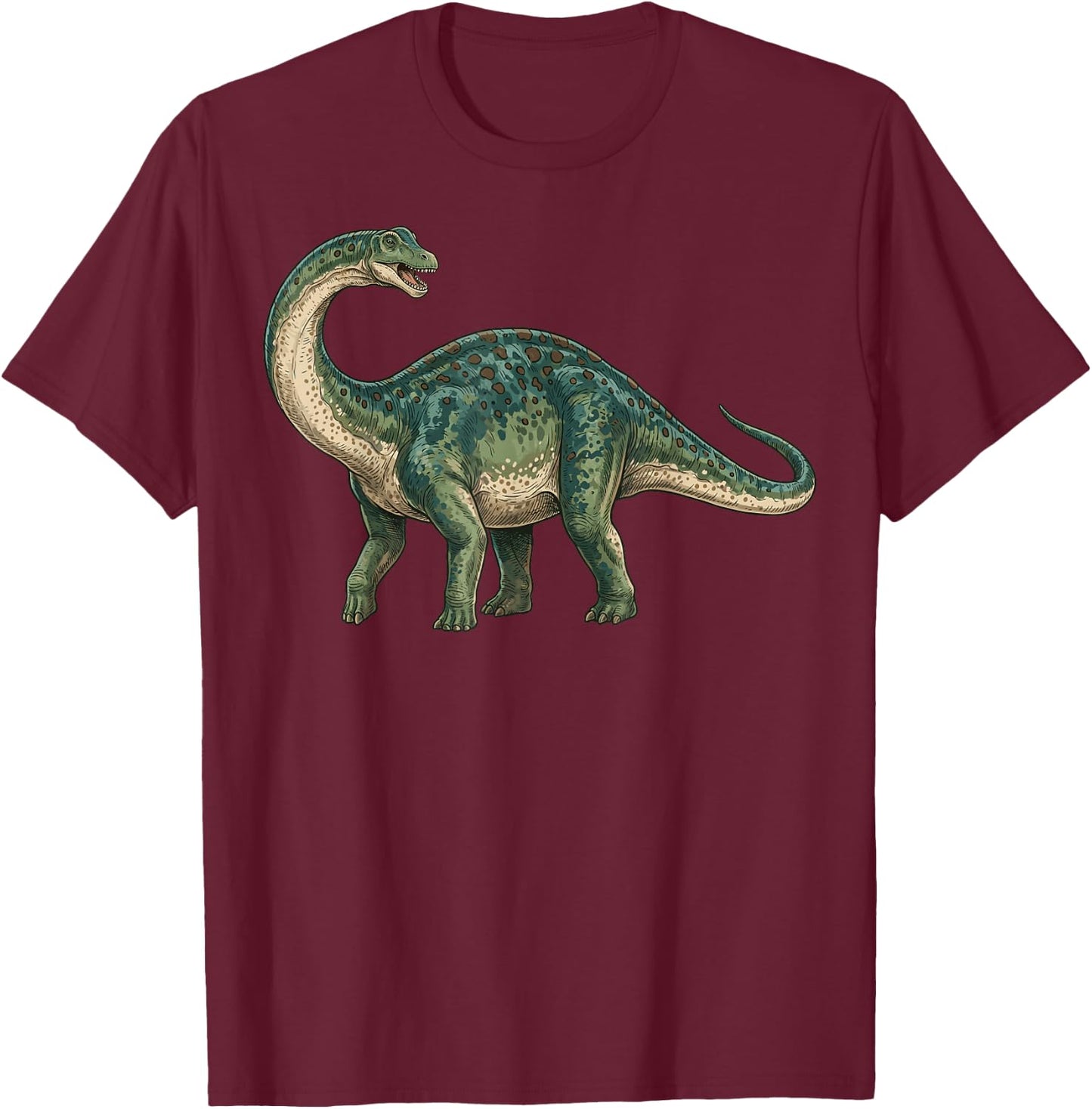 Brontosaurus Illustration Apatosaurus T-Shirt - T-Shirt | Maroon