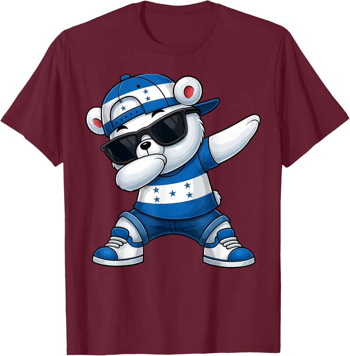 Hispanic Heritage Honduran Flag Honduras 2025 Dabbing Kids T-Shirt - T-Shirt | Maroon