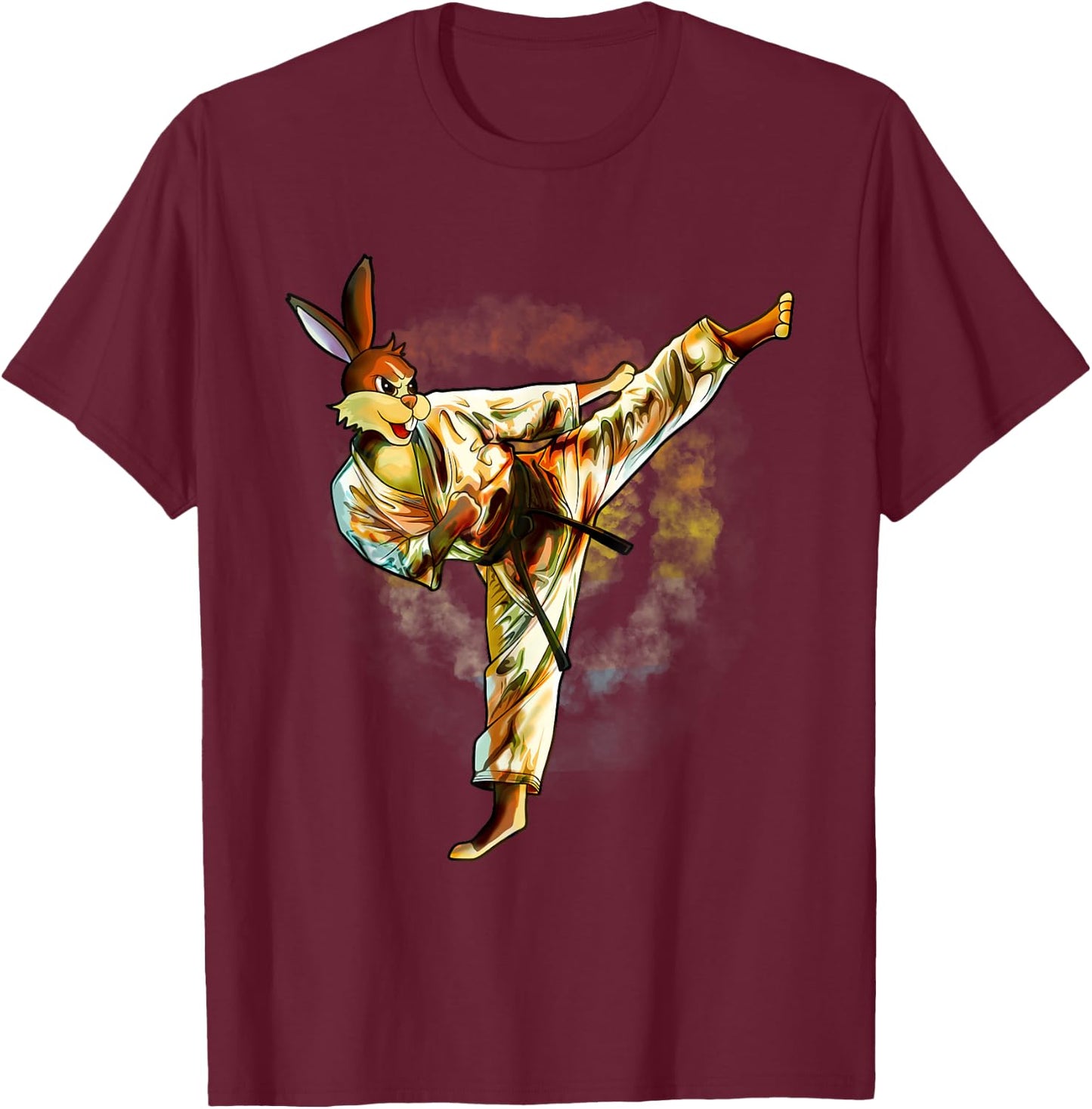 Karate Rabbit Easter Bunny T-Shirt - T-Shirt | Maroon