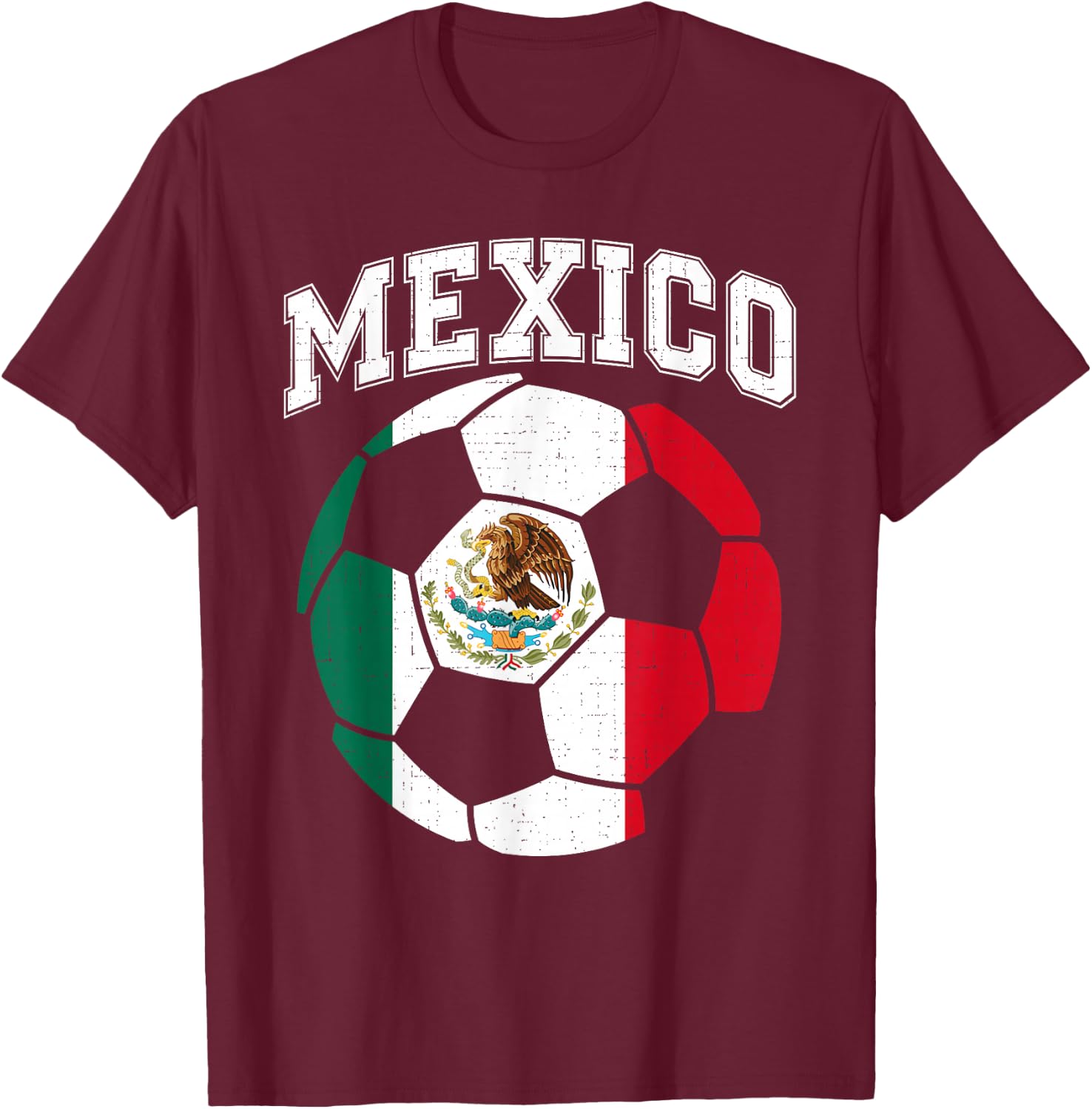 Mexico Mexican Flag Vintage Pride Men Women Kids T-Shirt - T-Shirt | Maroon