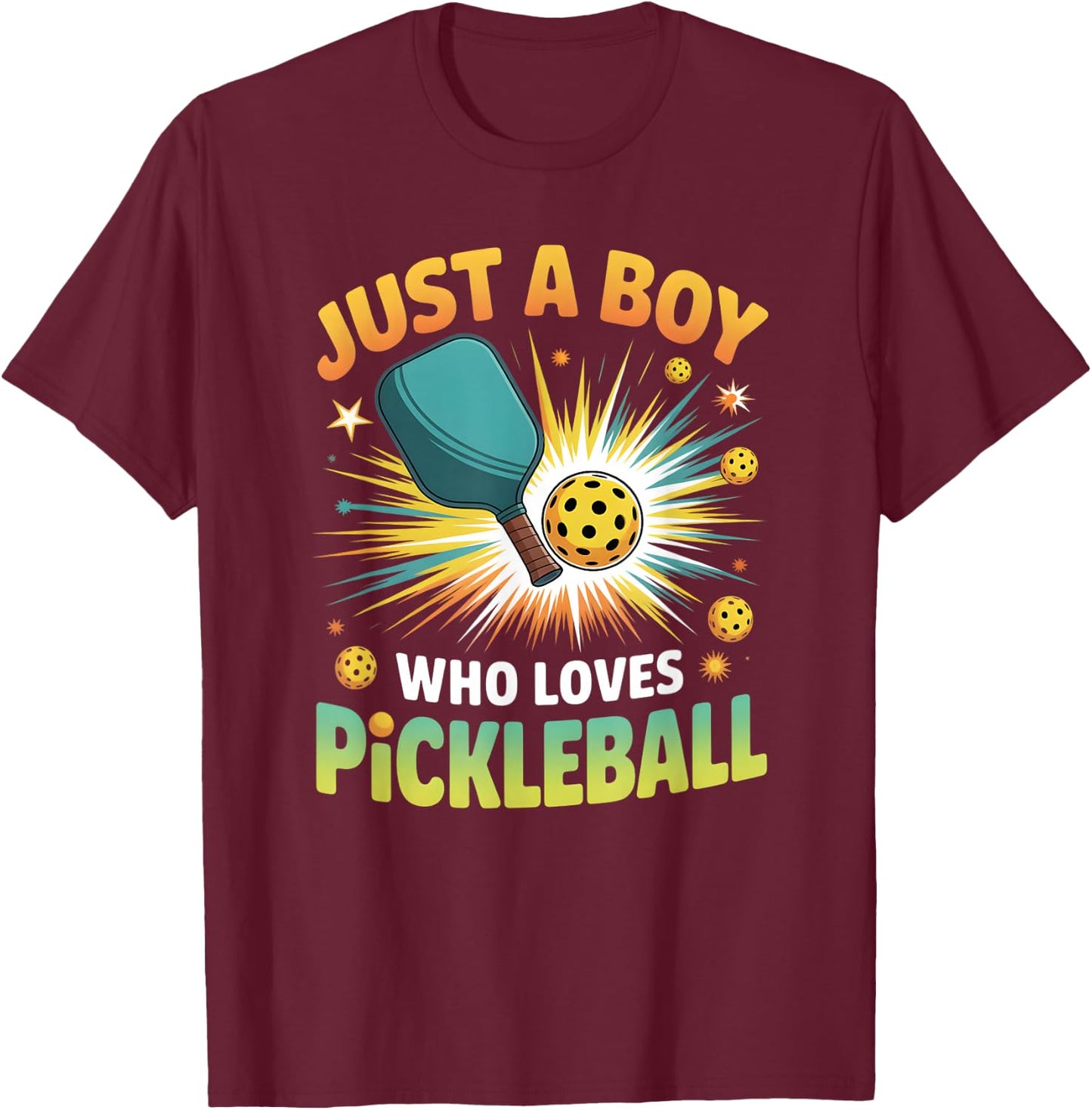 Boys Pickleball T-Shirt - T-Shirt | Maroon