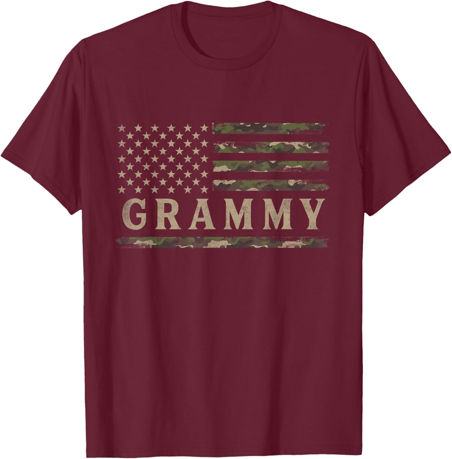 Camo Grammy Camourflage USA Flag Mothers Day Grandma T-Shirt - T-Shirt | Maroon