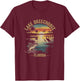 Retro Lake Okeechobee Florida Drawing Art Design T-Shirt - T-Shirt | Maroon