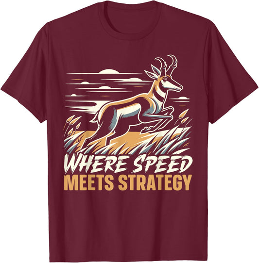 Pronghorn Hunter Animal Hunt Rifle Antelope Hunting T-Shirt - T-Shirt | Maroon
