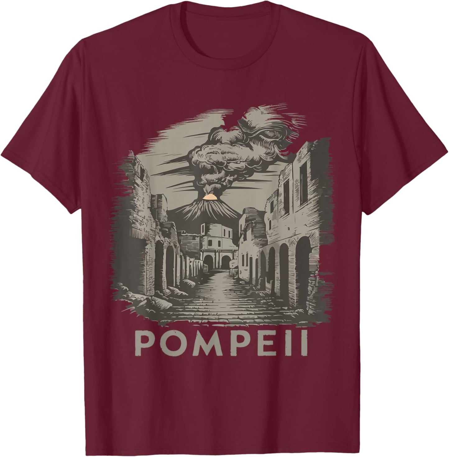 Italy Volcano Pompeii Outfit Roman Empire Souvenir T-Shirt - T-Shirt | Maroon