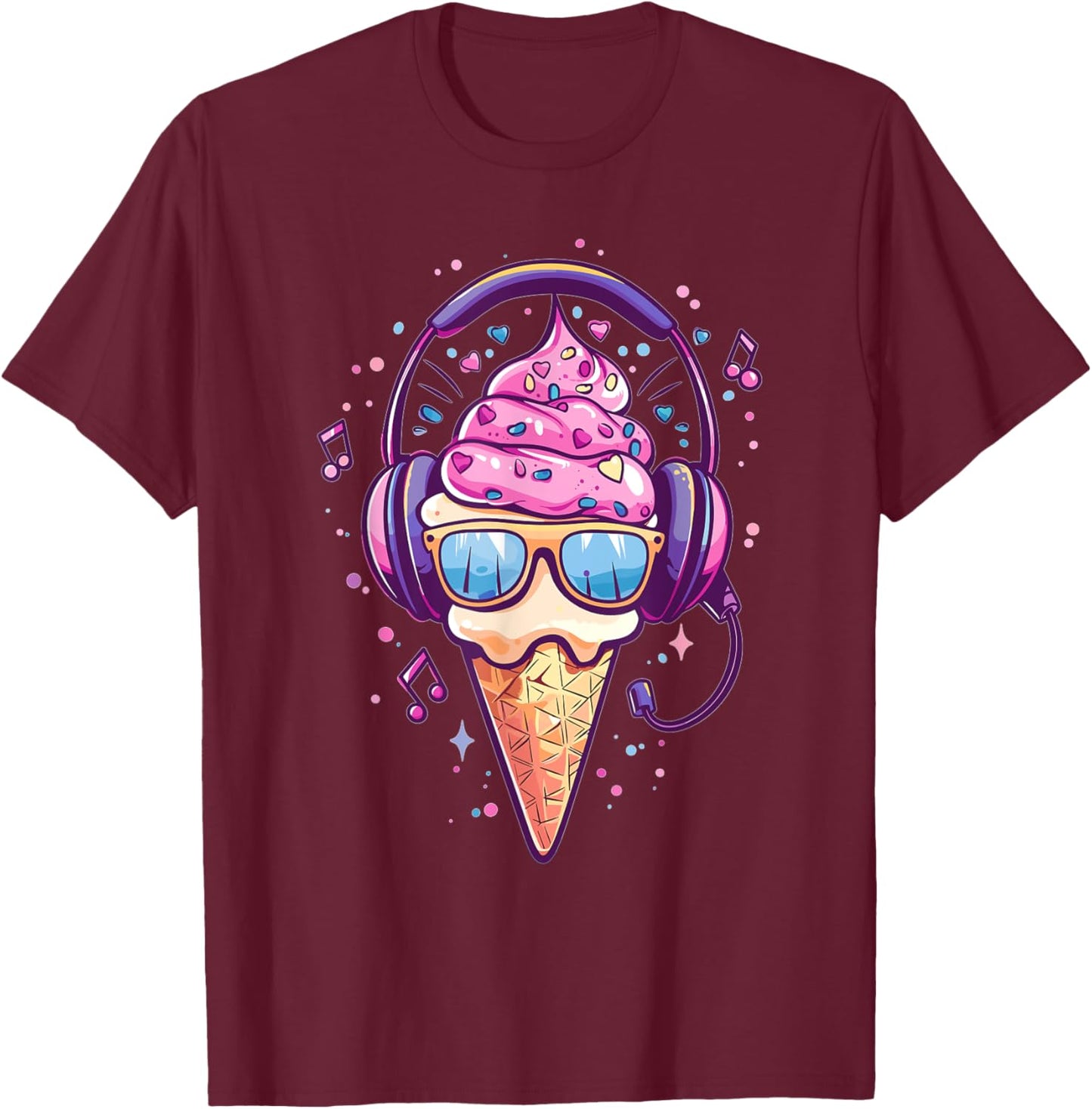 Cooles EIS mit Sonnenbrille I Lustiges EIS T-Shirt - T-Shirt | Maroon