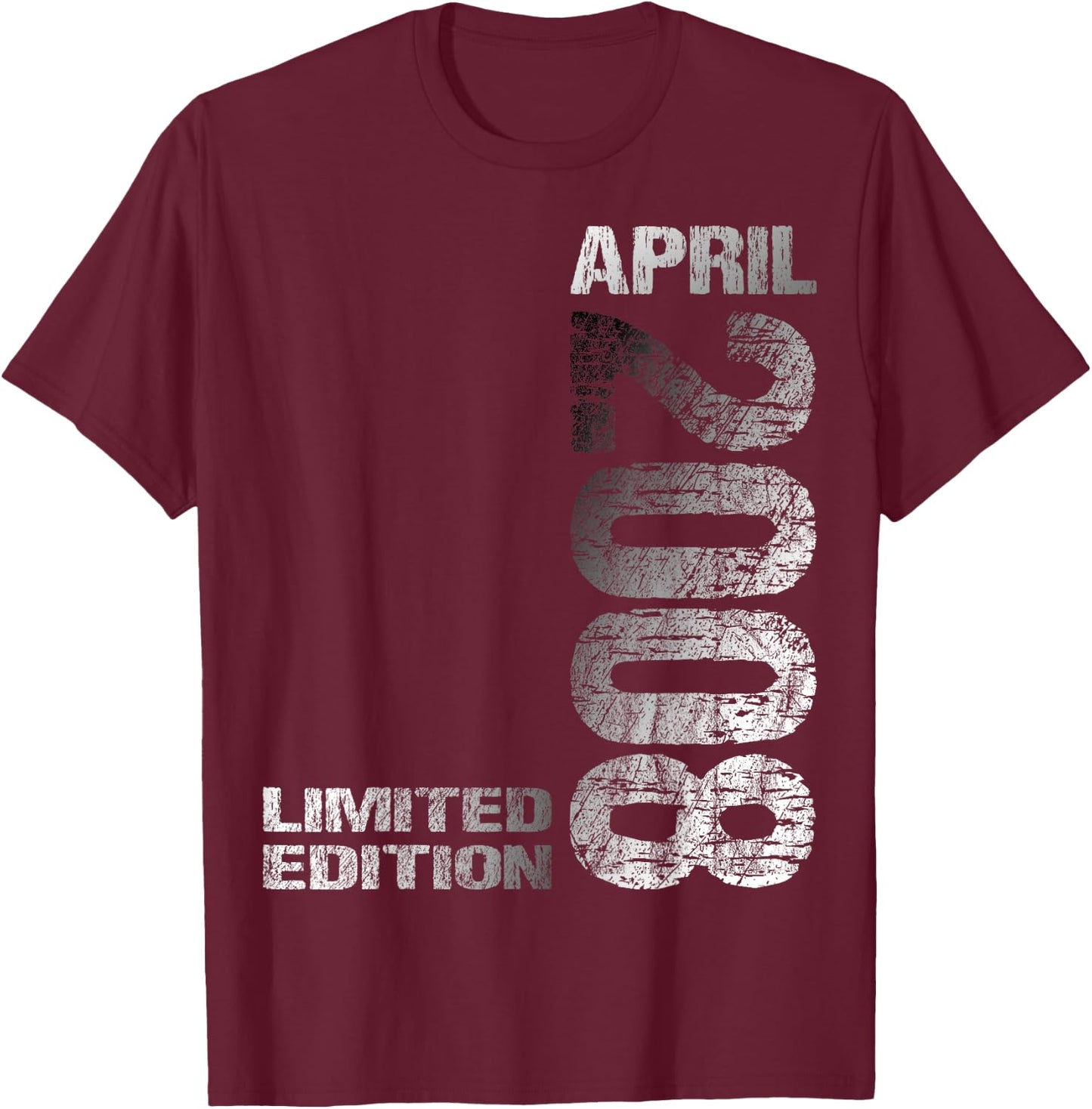 April 2008 Junge Mädchen 18. Geburtstag Limited Edition 18 T-Shirt - T-Shirt | Maroon