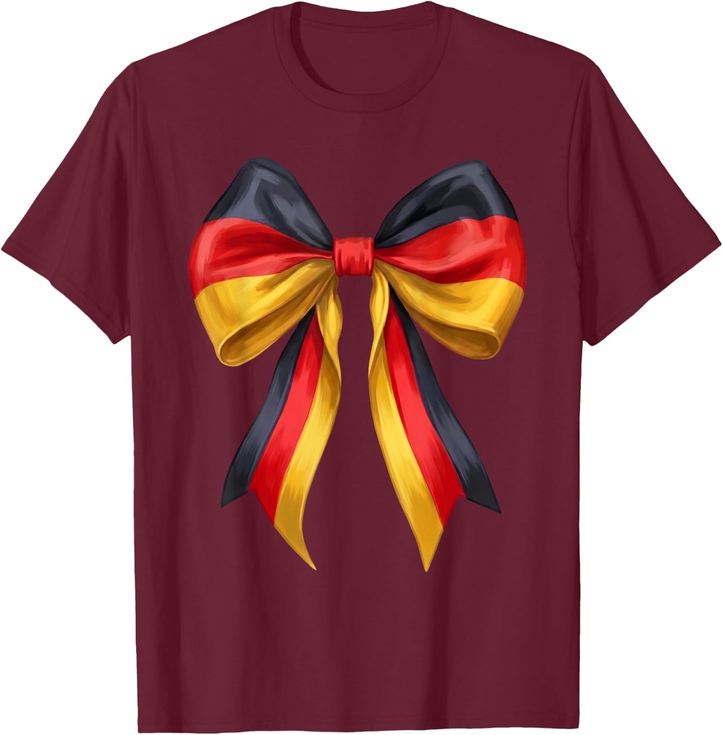 German Girl Coquette Bow Germany Flag Cute German Girl T-Shirt - T-Shirt | Maroon