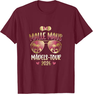 Malle Maus - Mädels Tour 2026 Party Outfit Damen T-Shirt - T-Shirt | Maroon
