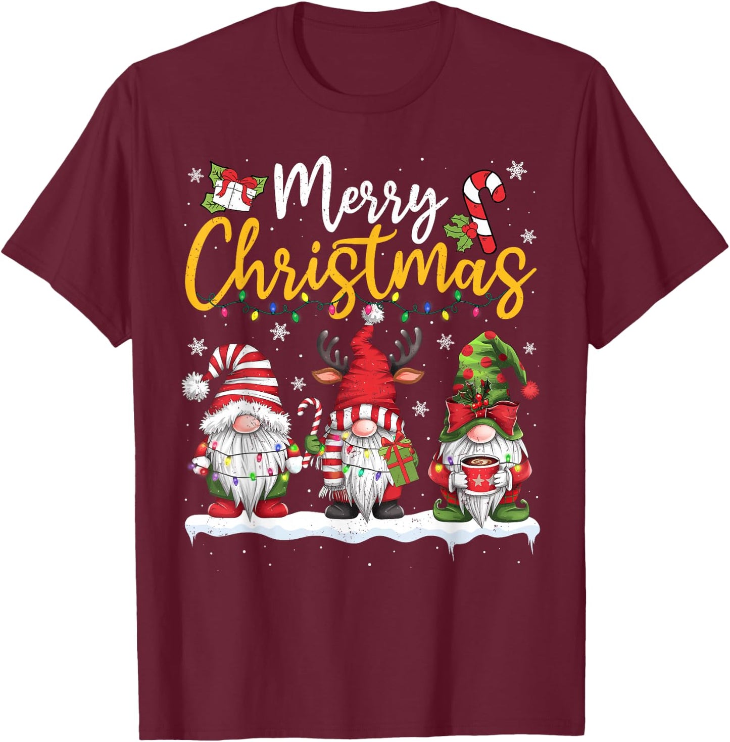 Christmas Gnomes for Christmas Lovers, Family, Men, Women, Kids T-Shirt - T-Shirt | Maroon