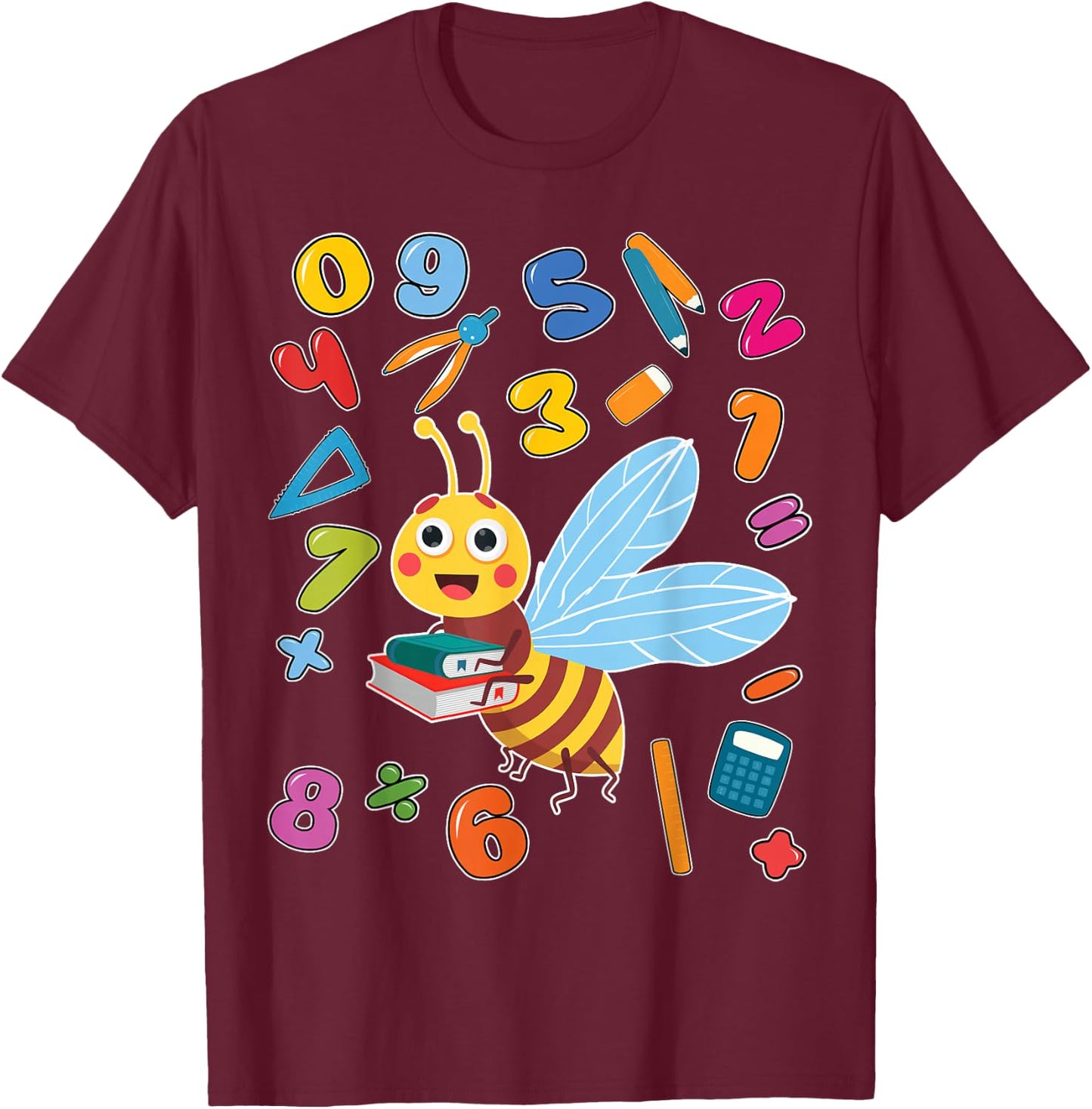 Numbers Math day back school kids number day bee costume T-Shirt - T-Shirt | Maroon