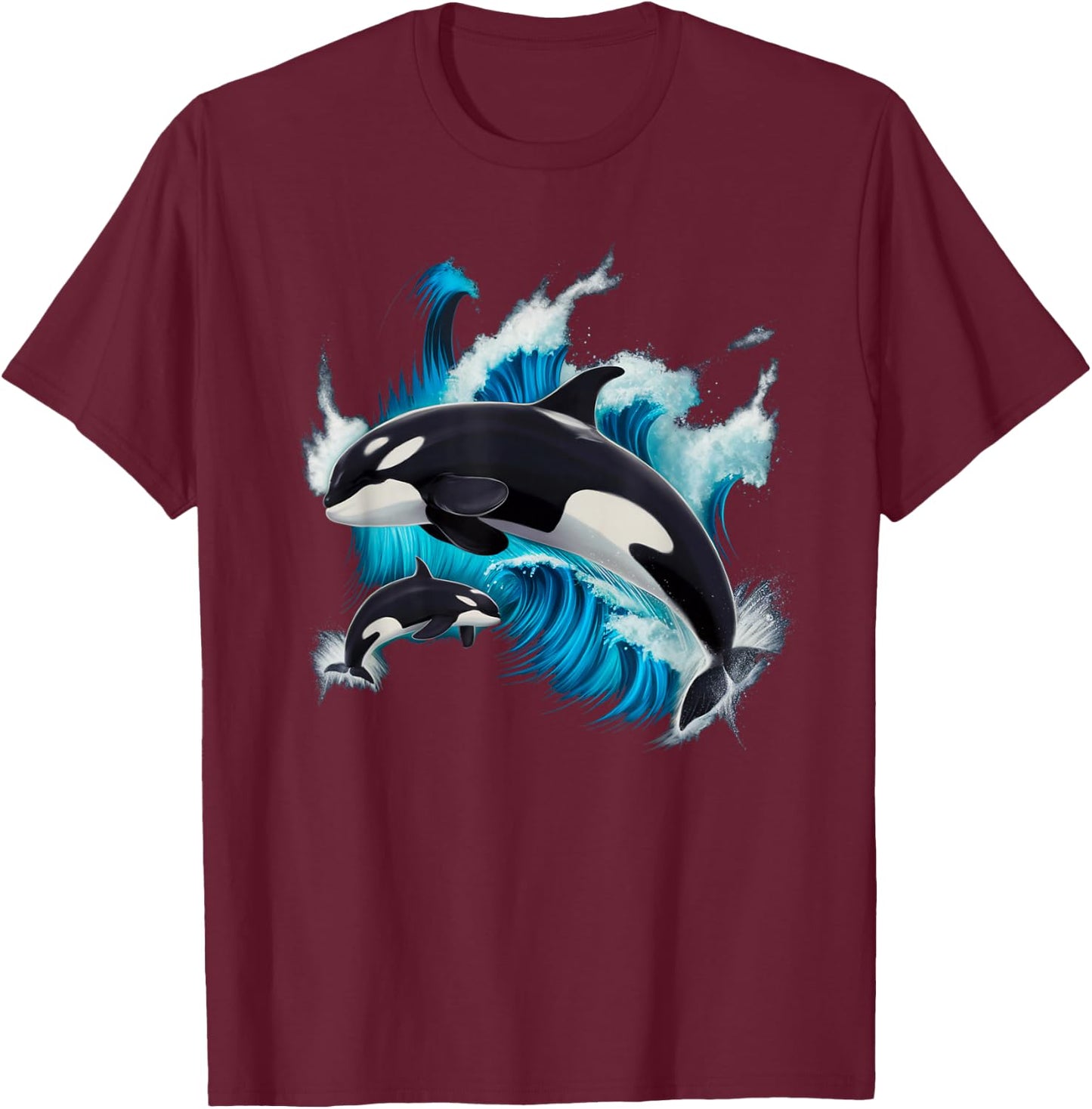 Beautiful Kids Whale Orca T-Shirt - T-Shirt | Maroon