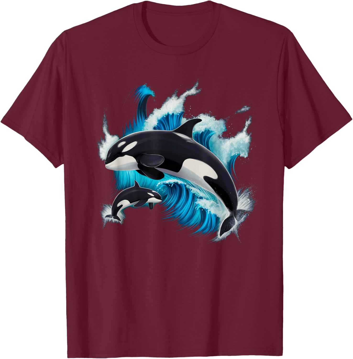 Beautiful Kids Whale Orca T-Shirt - T-Shirt | Maroon