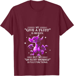My Give A Fluff Is Broken Dragon V-Neck T-Shirt - T-Shirt | Maroon