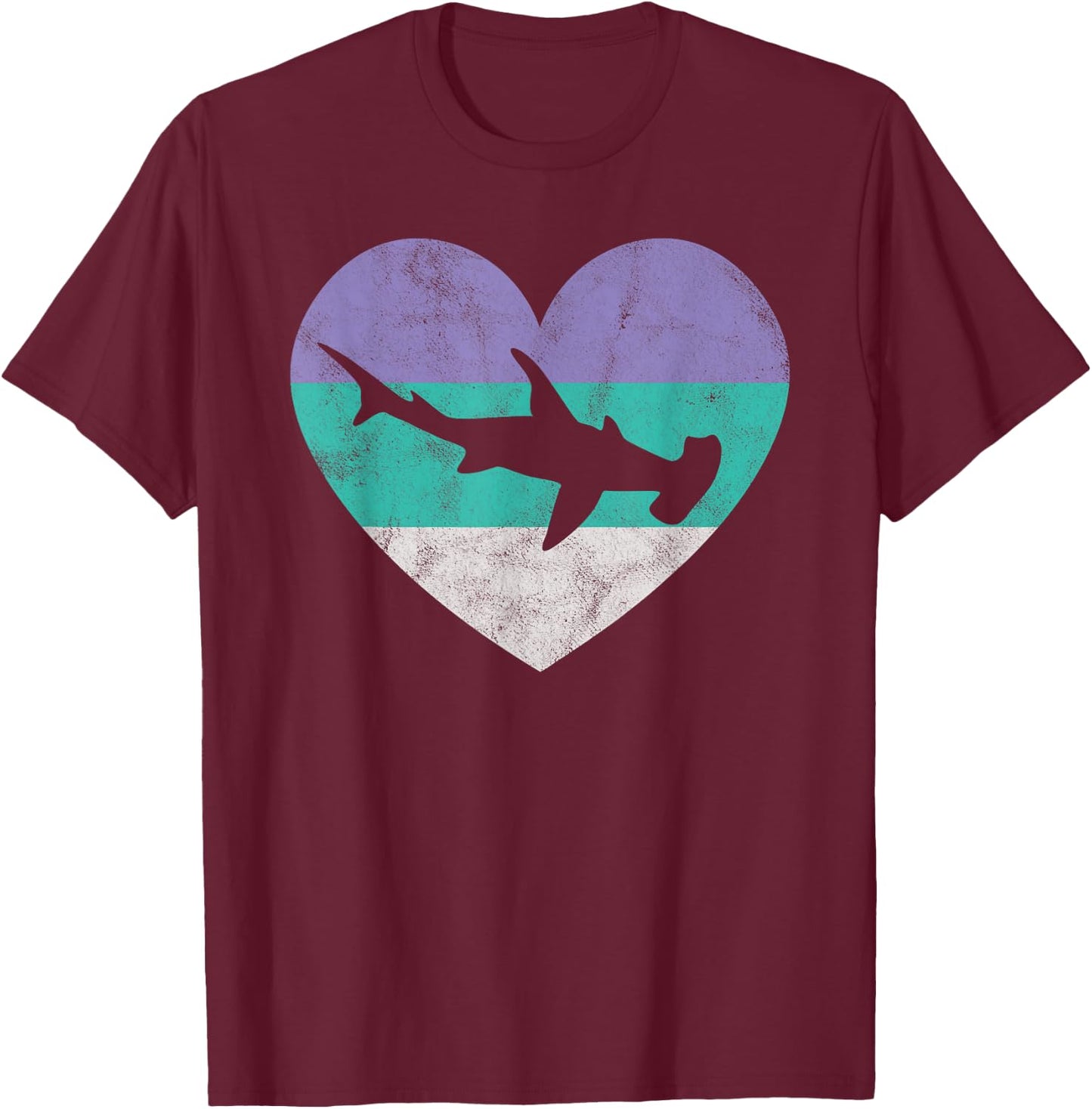 Hammerhead Shark Gift & Girls Retro Cute T-Shirt - T-Shirt | Maroon