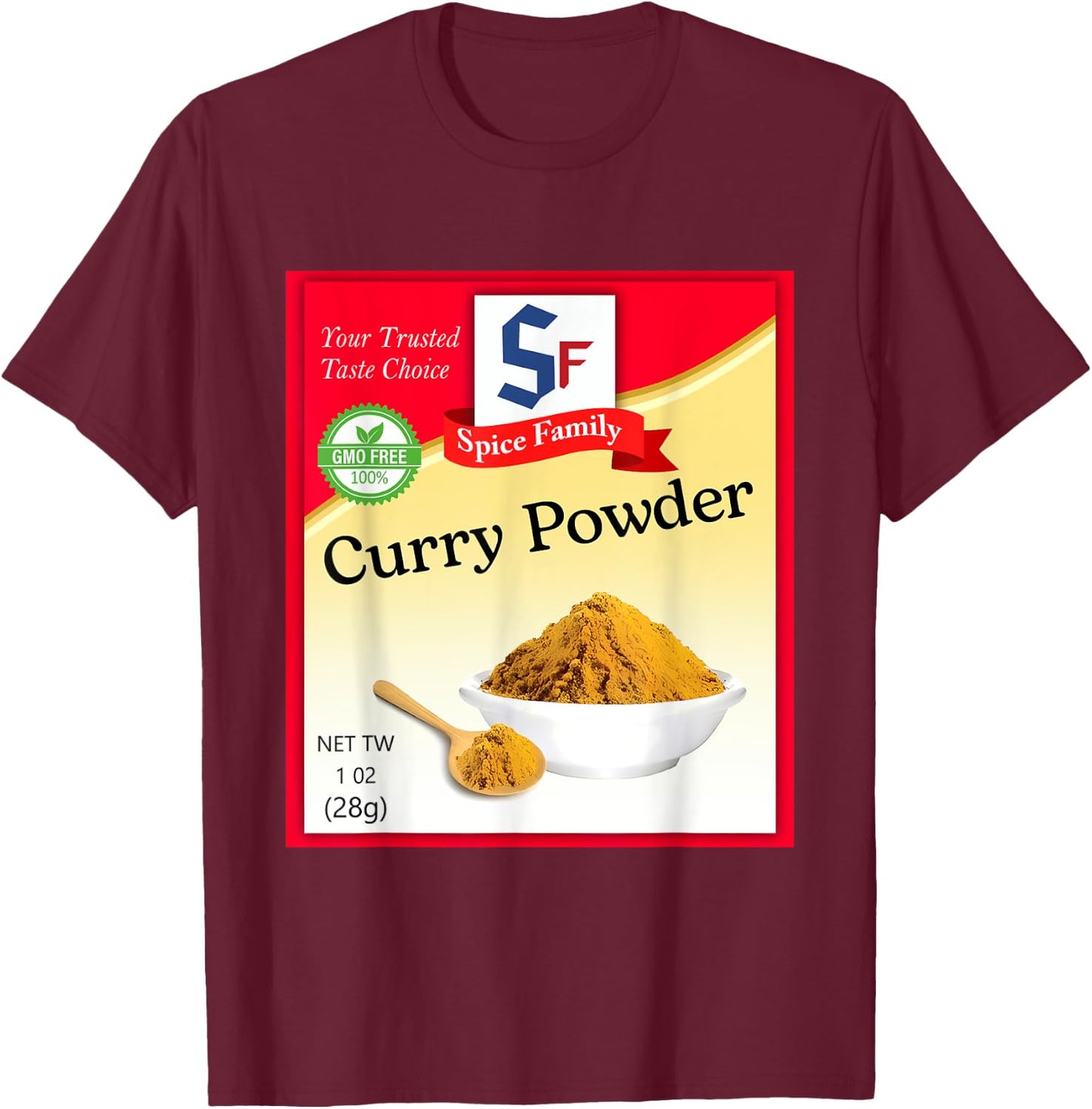 Curry Powder Condiment Costume Holiday Spice Group Costumes T-Shirt - T-Shirt | Maroon