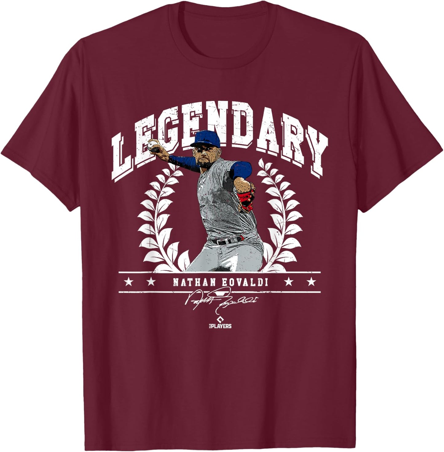Legendary Nathan Eovaldi Texas MLBPA T-Shirt - T-Shirt | Maroon