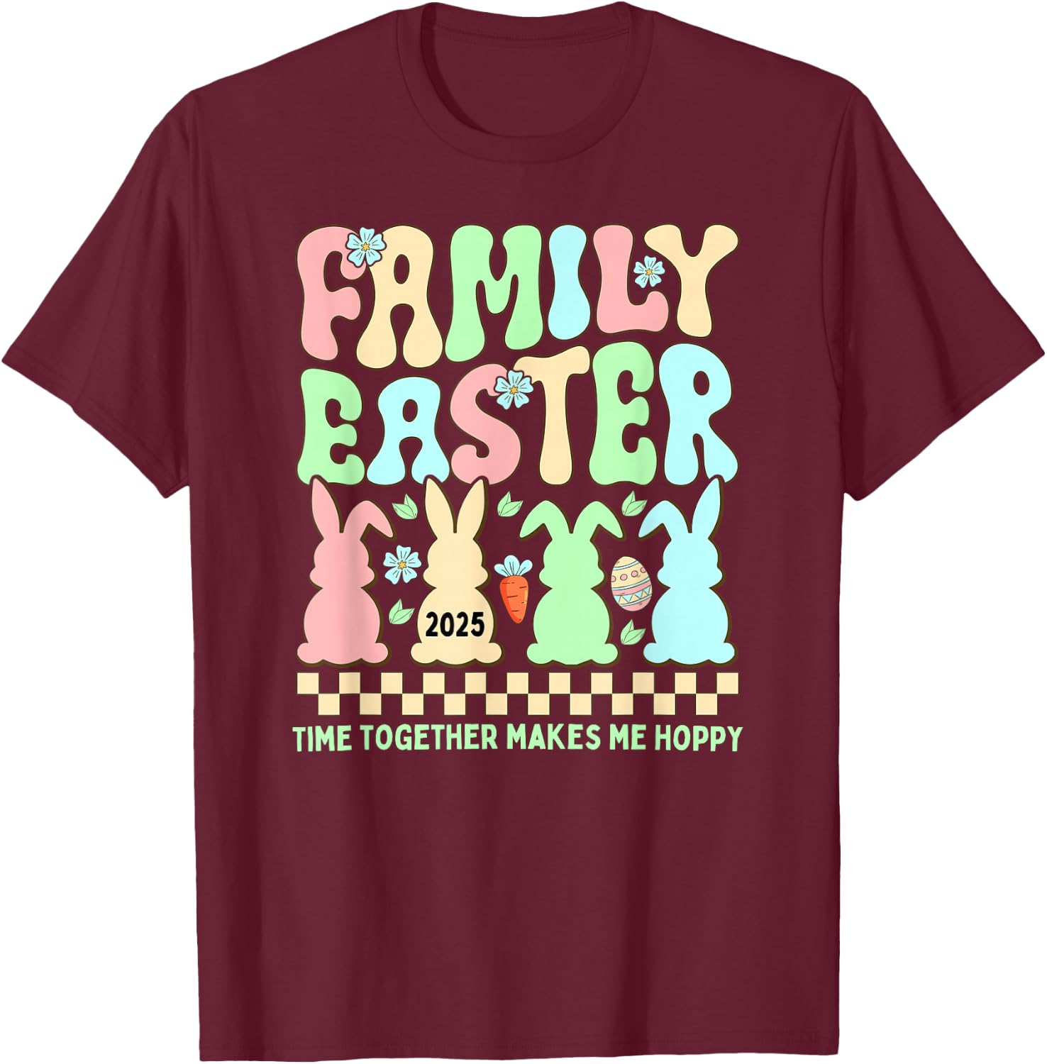Family Easter 2025 Easter Crew Matching Group T-Shirt - T-Shirt | Maroon