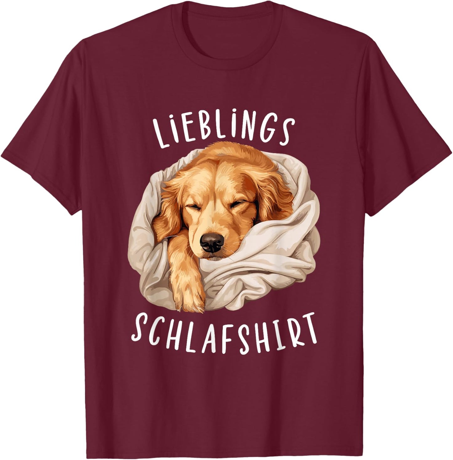 Dog Official Favourite Sleep Shirt Golden Retriever T-Shirt - T-Shirt | Maroon