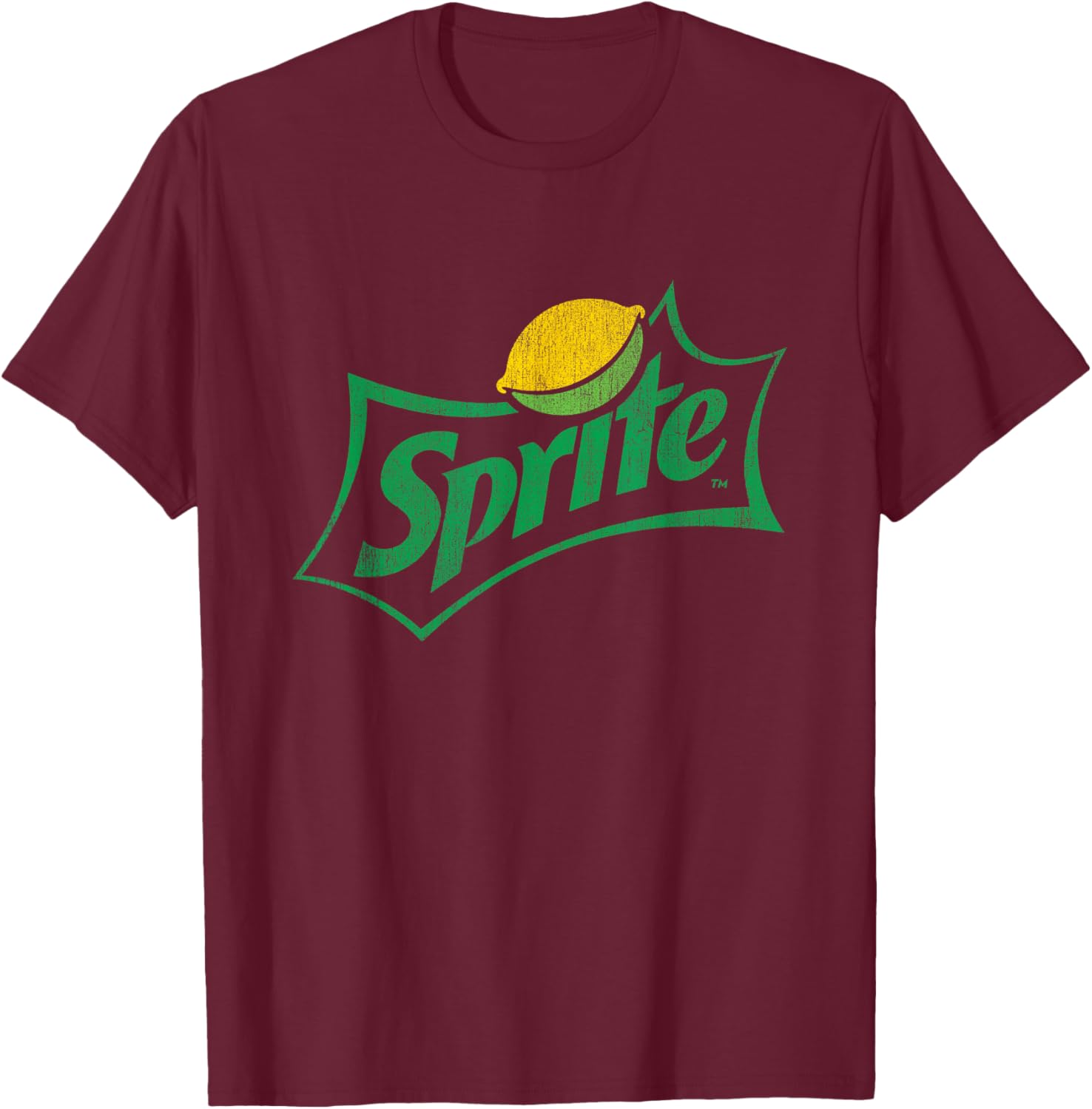 Sprite Logo Distressed Look , black T-Shirt - T-Shirt | Maroon
