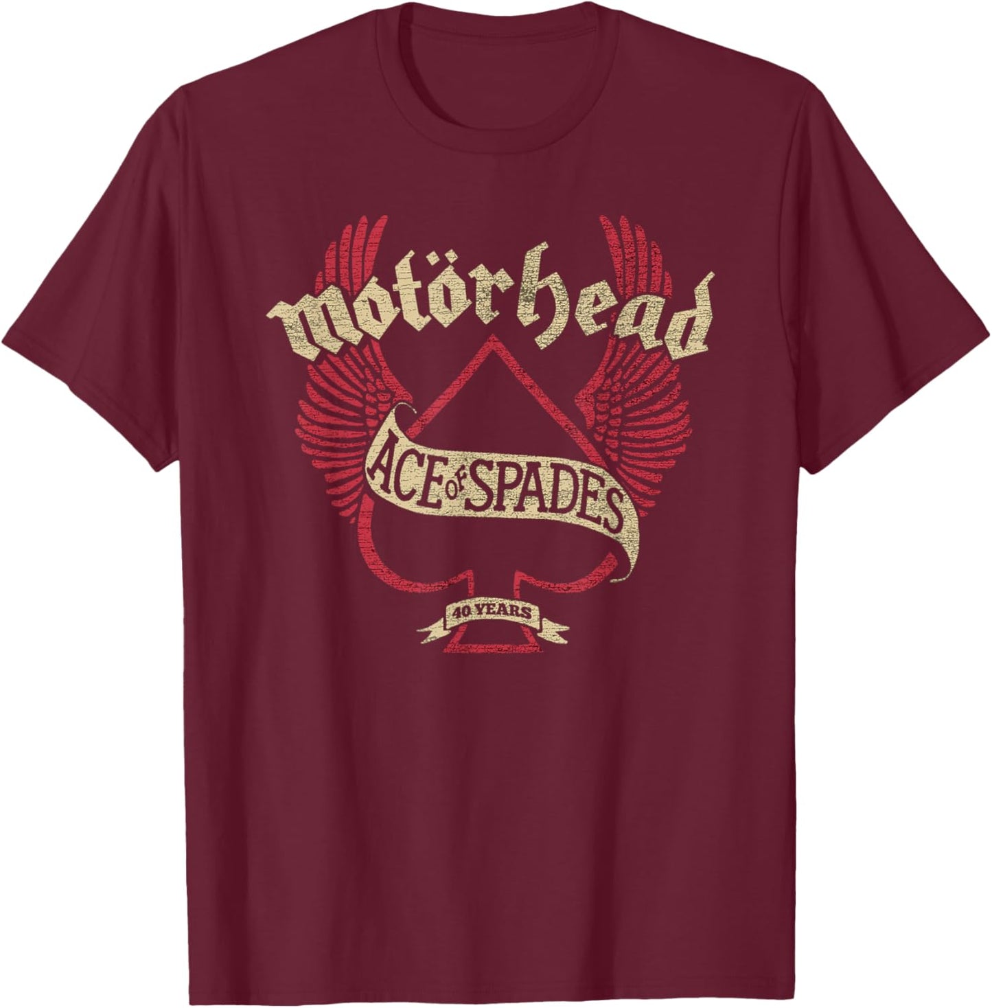Motörhead Spade Wings T-Shirt - T-Shirt | Maroon
