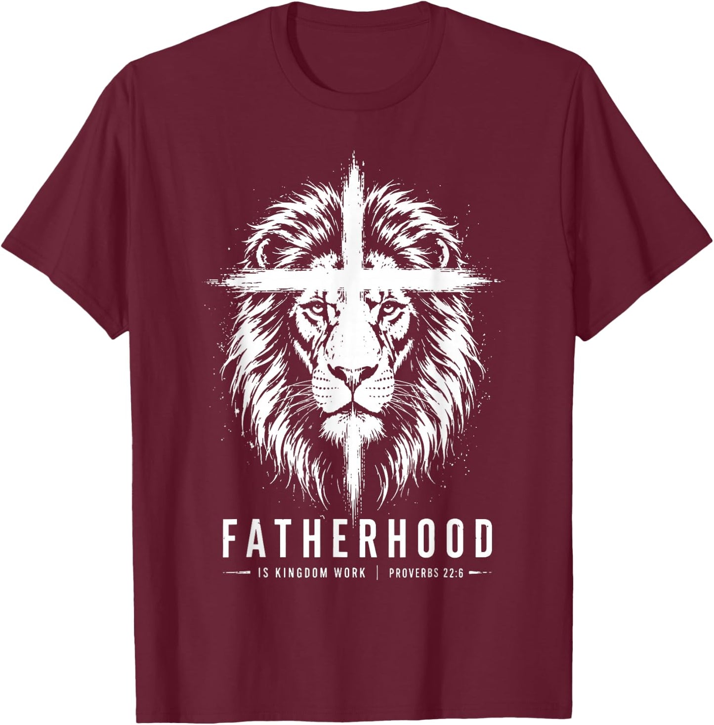 Fatherhood is Kingdom Work Christian Dad Men Father's Day T-Shirt - T-Shirt | Maroon