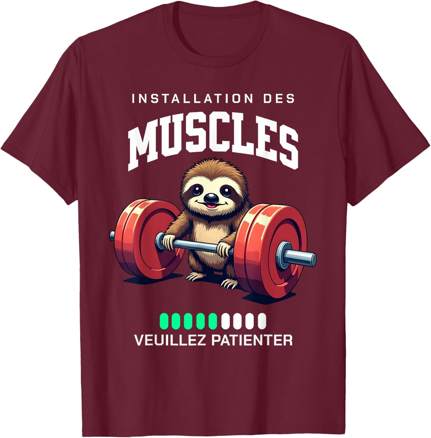 Lazy Installation Muscles Gym Bodybuilding Crossfit T-Shirt - T-Shirt | Maroon