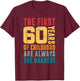 The First 60 Years Of Childhood Are Always The Hardest Funny T-Shirt - T-Shirt | Maroon
