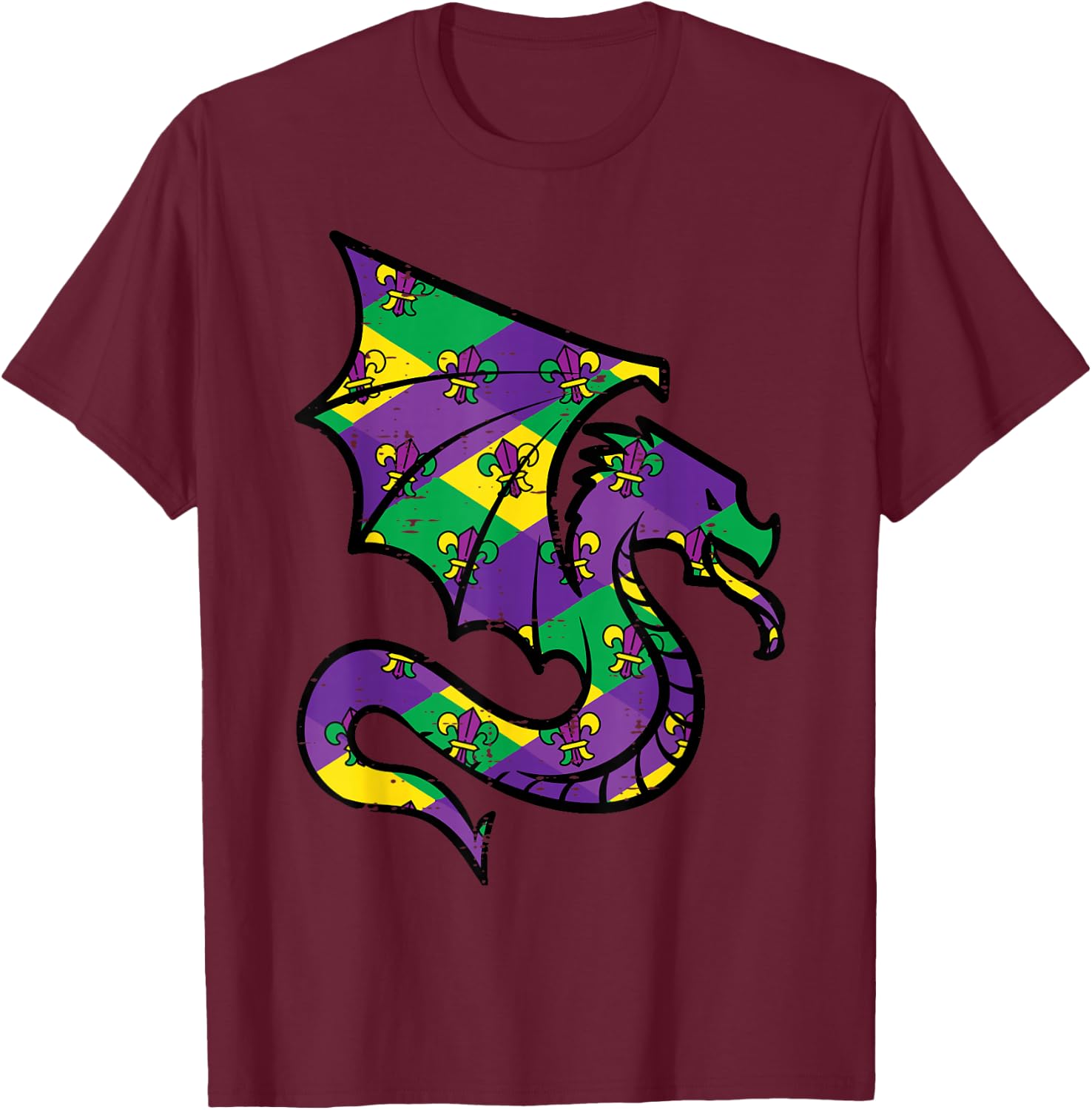 Mardi Gras Dragon Cool Carnival New Orleans Men Women Kids T-Shirt - T-Shirt | Maroon