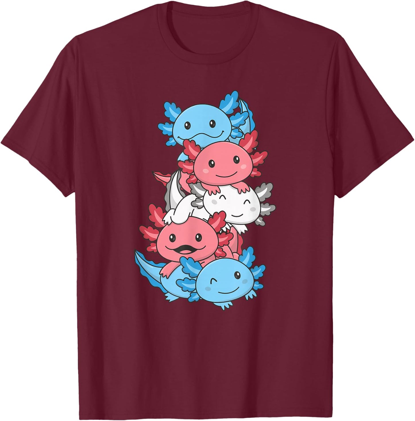 cute animals LGBTQ+ Pride Month Transgender Flagge Pride Monat LGBTQ Transgender Axolotl Schwarz Klein EU S Klassisch Kurzarm T-Shirt - T-Shirt | Maroon