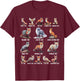 Foxes Of The World Funny Fox Animals Educational T-Shirt - T-Shirt | Maroon